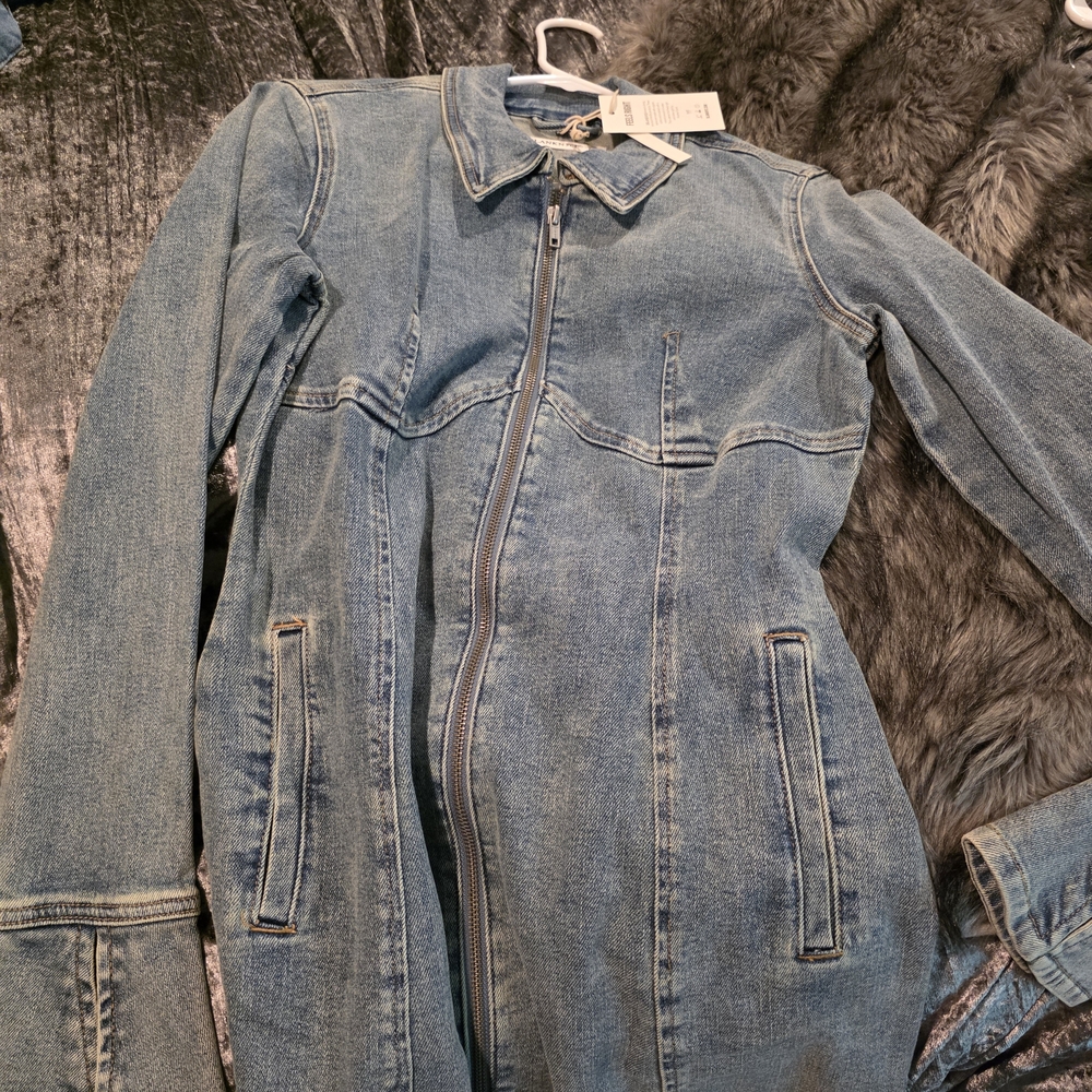 Blank NYC Women's Blue Denim Zip-Up Jacket